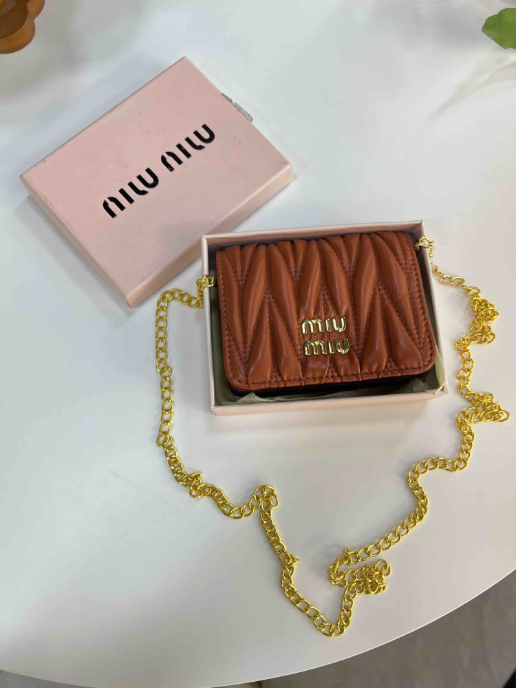 miu miu Morgan Card Case On A Chain