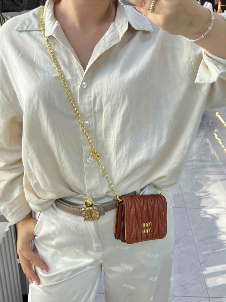 miu miu Morgan Card Case On A Chain