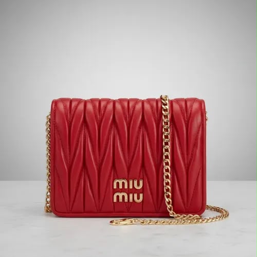 miu miu Morgan Card Case On A Chain