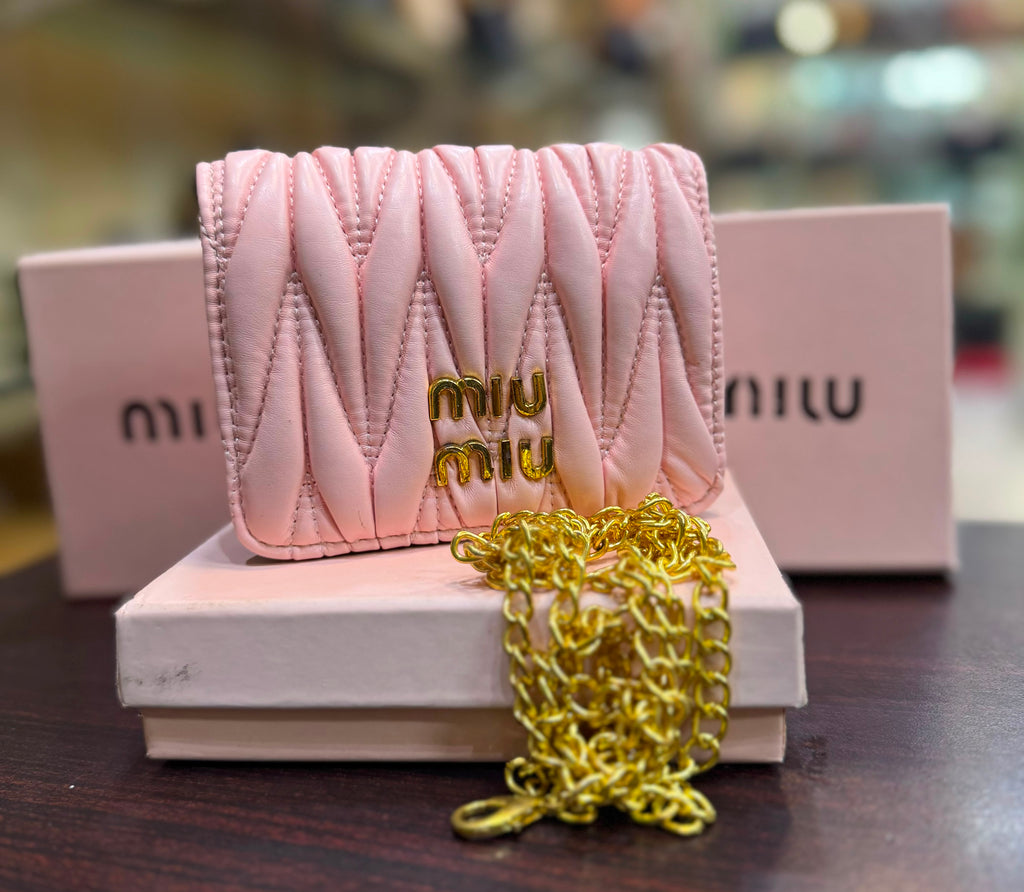 miu miu Morgan Card Case On A Chain