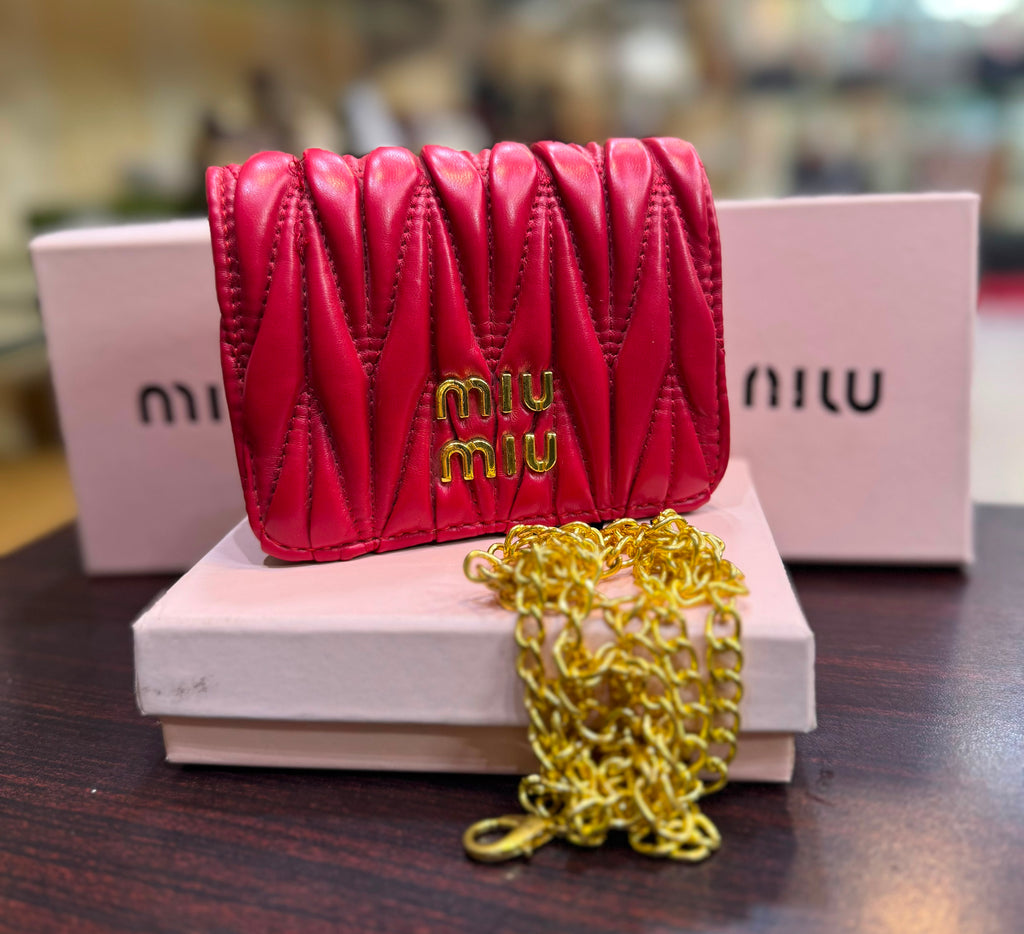 miu miu Morgan Card Case On A Chain