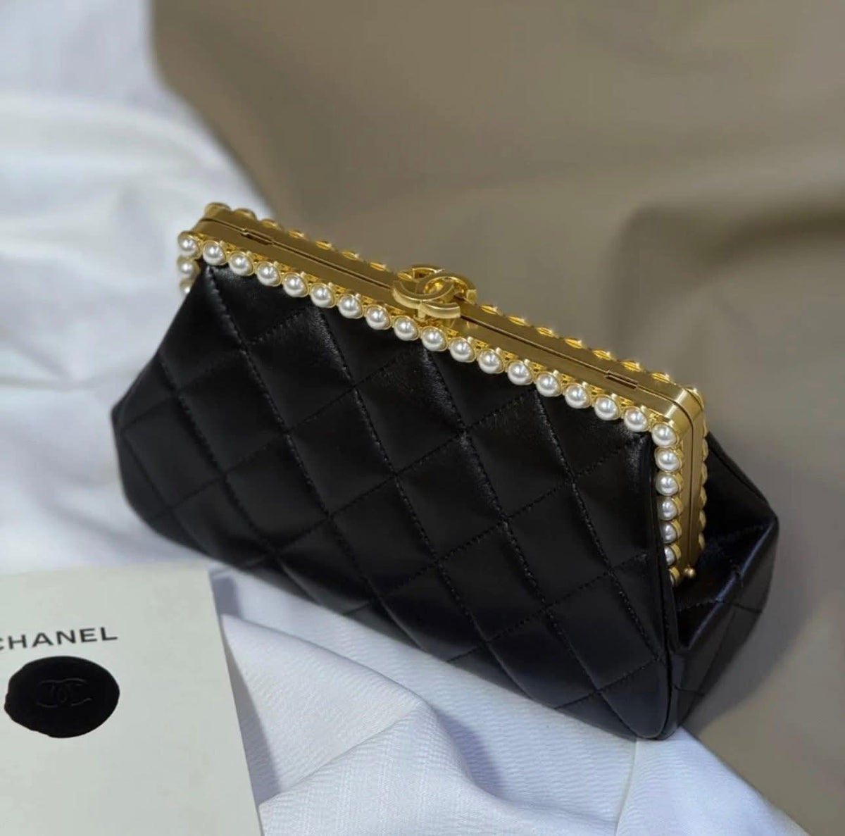 Chanel  Clutch in Pearly Lambskin