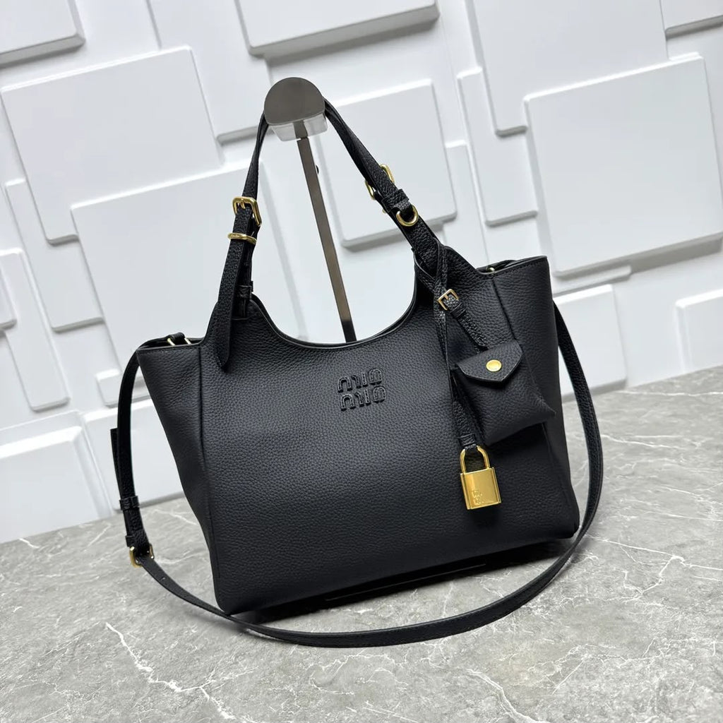 MIU MIU Leather Bag Calfskin Travertine/Periwinkle GHW